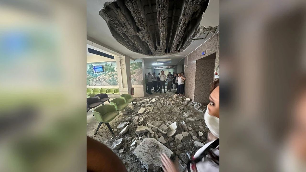 Denizli Devlet Hastanesinde tavan çöktü: 2 kişi yaralandı