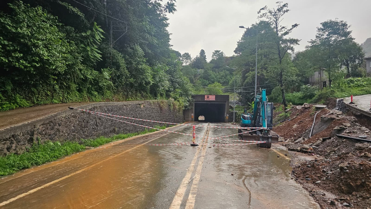 O bölgede heyelan riski! Tünel yolu trafiğe kapatıldı