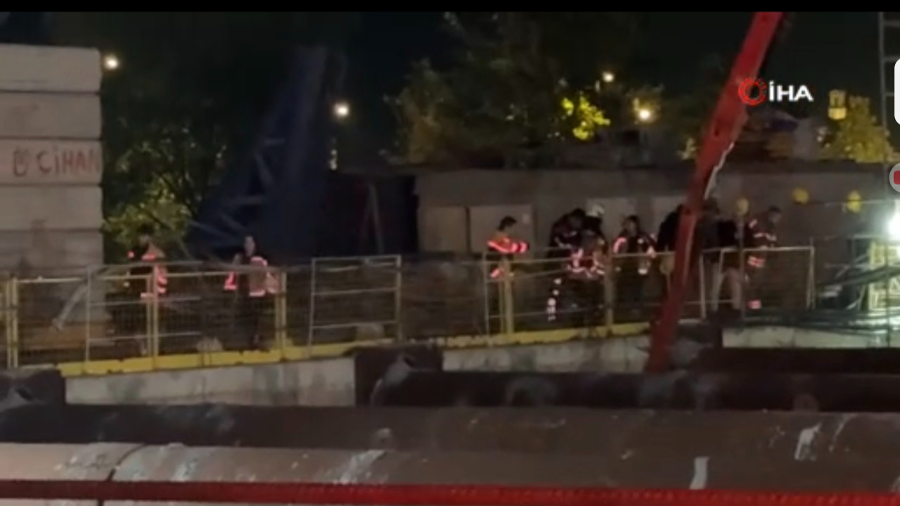 Beşiktaş'ta metro inşaatında çökme meydana geldi