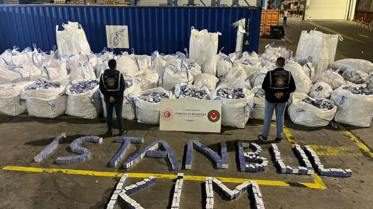 Ambarlı Limanı'nda dev operasyon: 94 milyon liralık kaçak sigara ele geçirildi