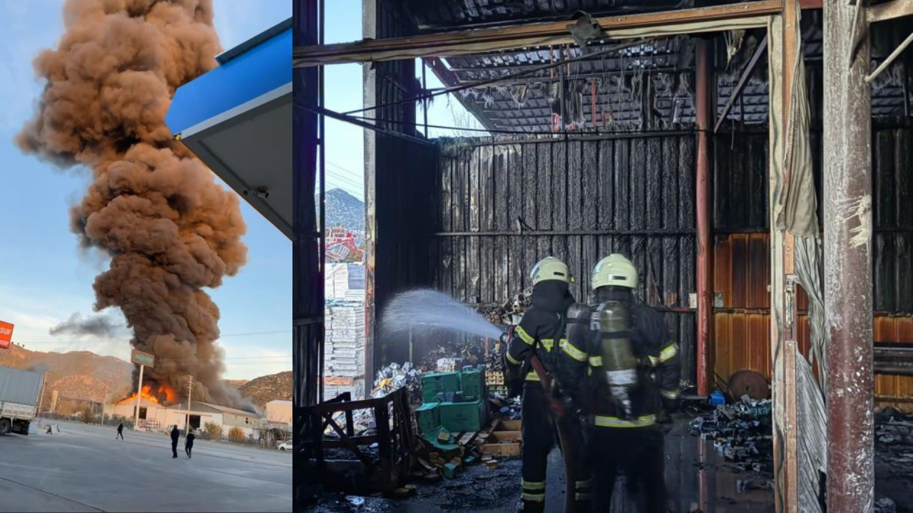 Burdur’da mermer fabrikasında yangın!