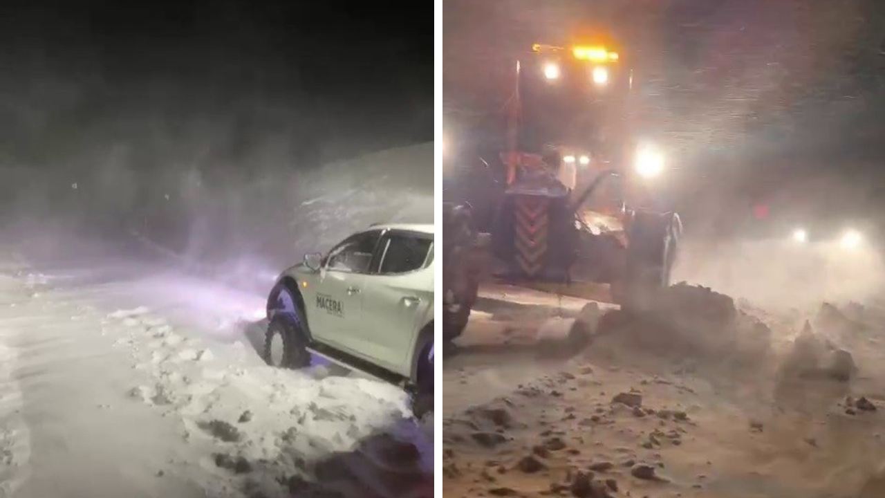 Kar ve tipi yolu kapattı! Saatlerce mahsur kaldılar