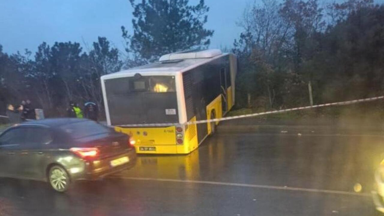 Facianın eşiğinden dönüldü! Arnavutköy'de İETT otobüsü ormana uçtu