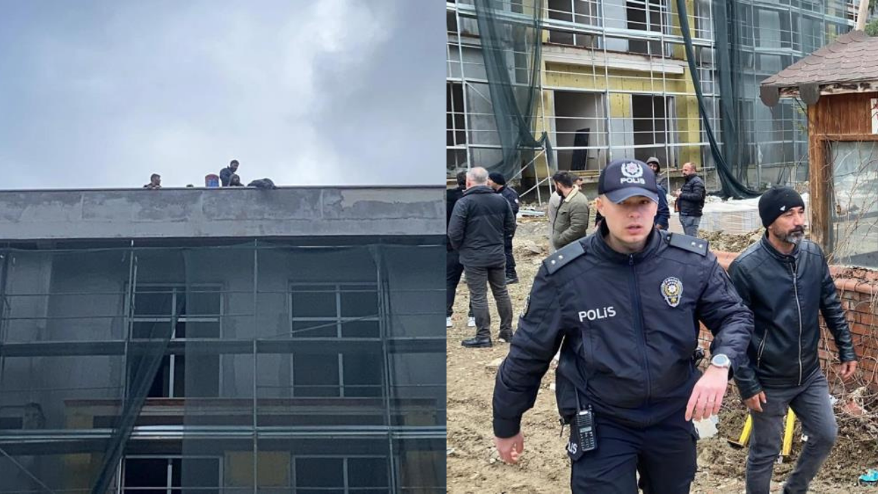 Bolu’da işçilerin maaş eylemi: 3 aydır ödeme alamadıkları için çatıya çıktılar