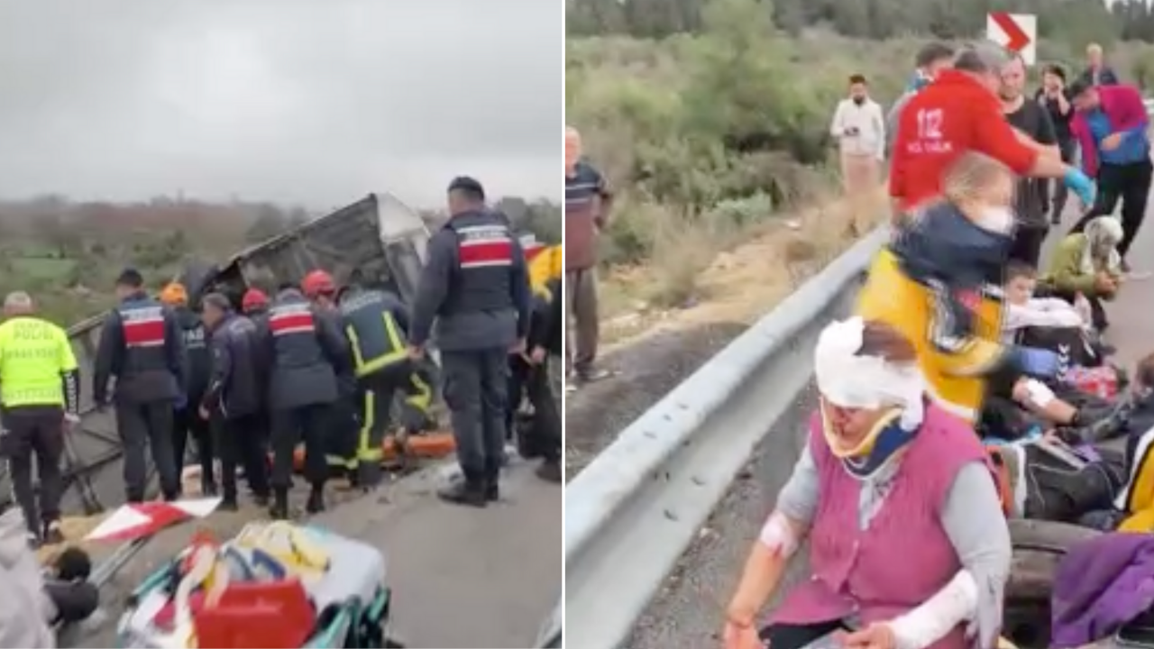 Antalya'da yolcu otobüsü devrildi: Çok sayıda ölü ve yaralı var
