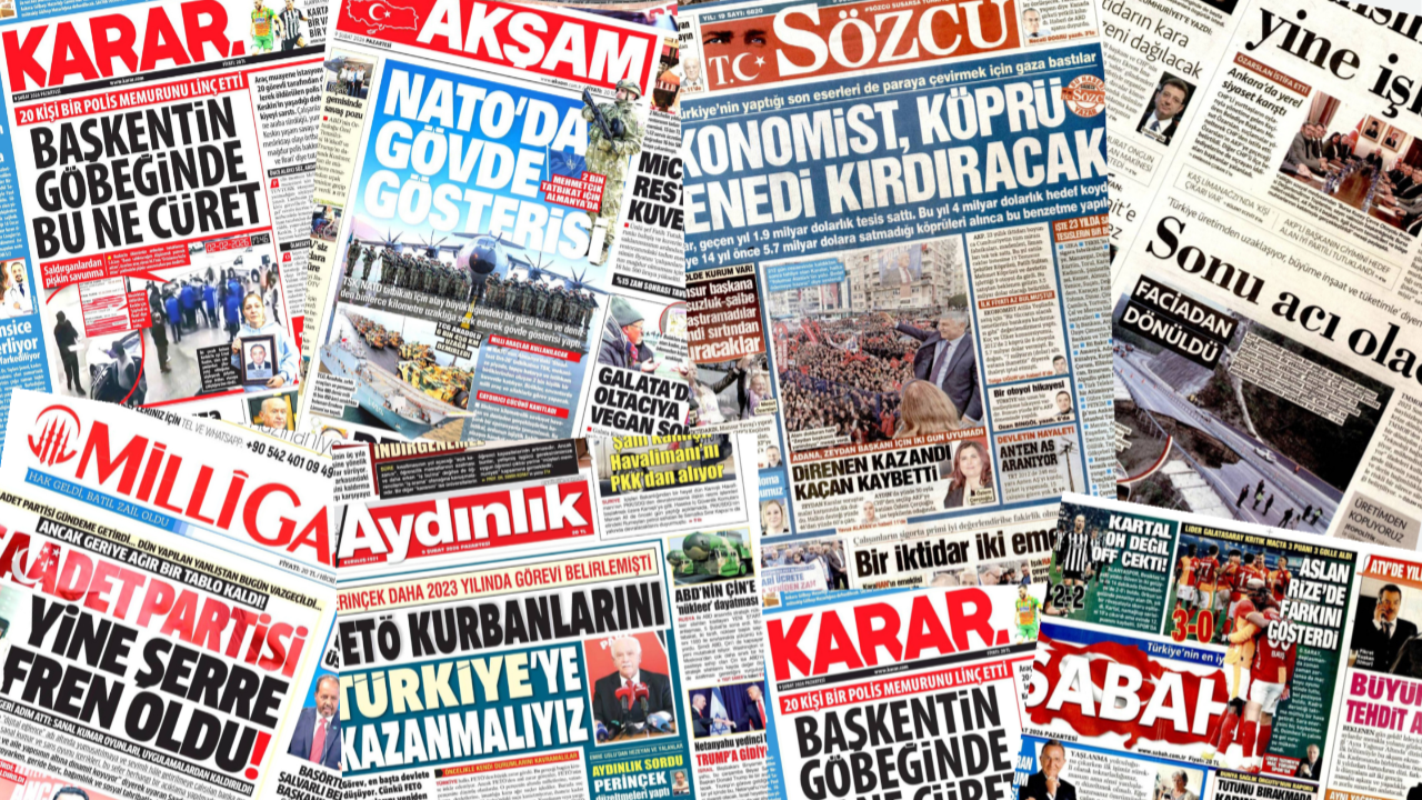 Gazete manşetleri 9 Şubat Pazartesi