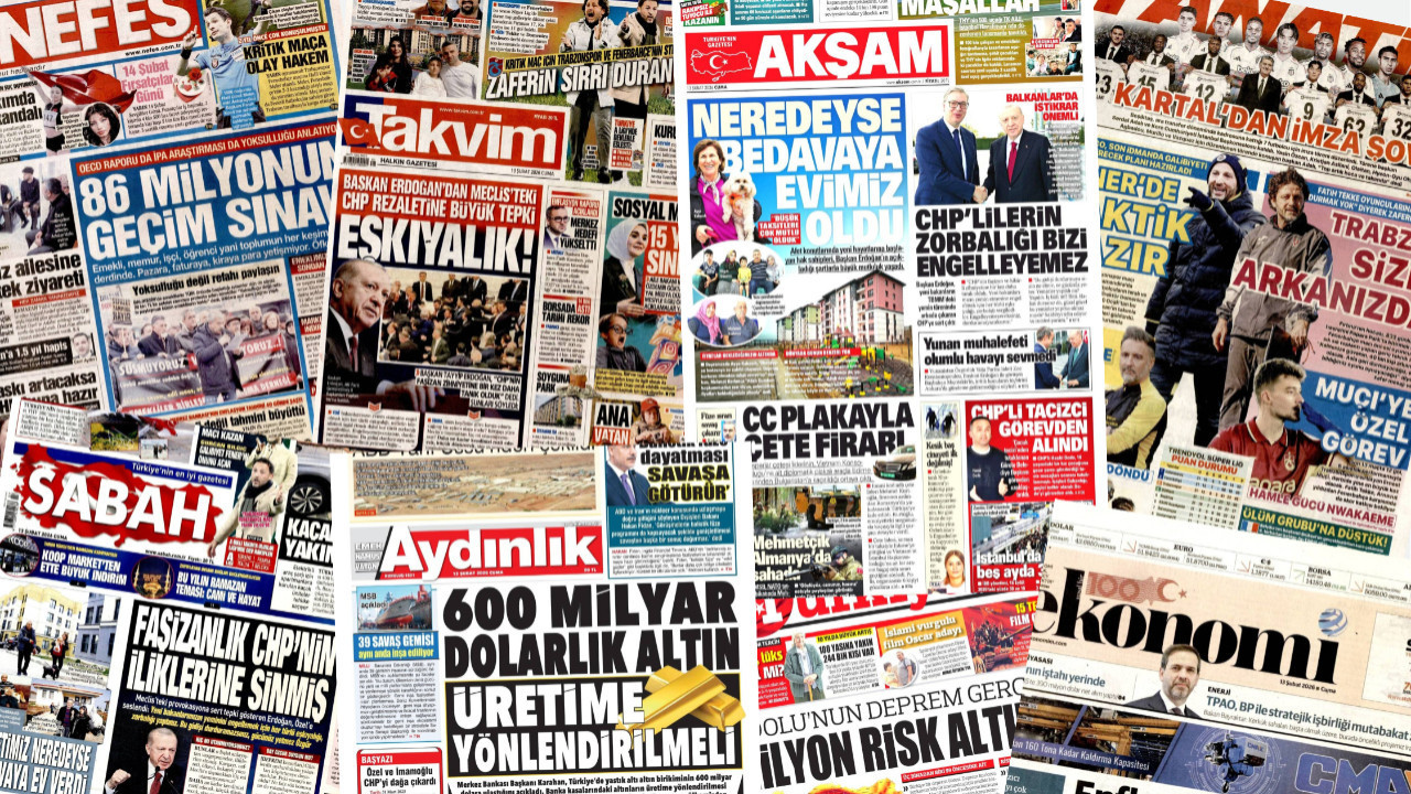 Gazete manşetleri 13 Şubat Cuma