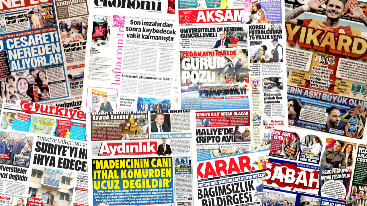 Gazete manşetleri 14 Şubat Cumartesi