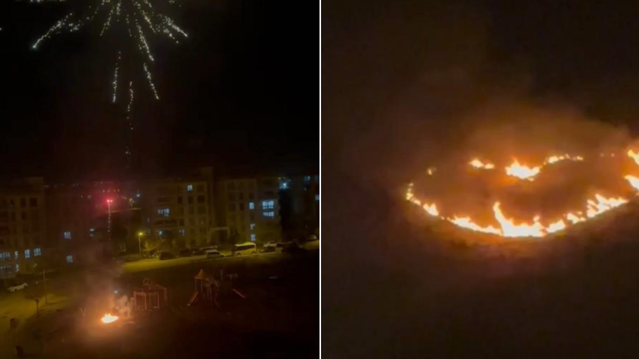 Korkutan sevgililer günü kutlaması: Aşkını ilan ederken yangın çıkarıyordu