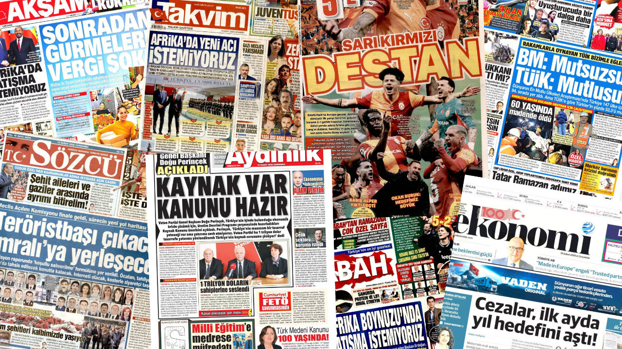 Gazete manşetleri 18 Şubat Çarşamba