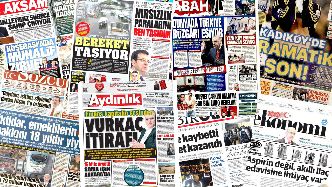 Gazete manşetleri 24 Şubat Salı