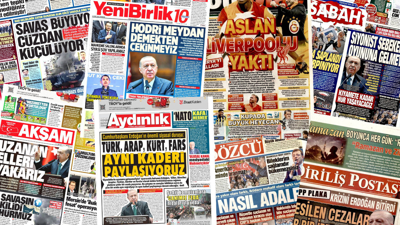 Gazete manşetleri 12 Mart Perşembe