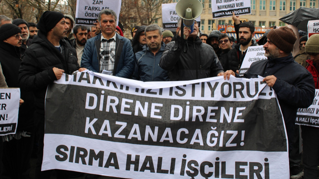 Antep'te Sırma Halı işçileri üretimi durdurdu: Sendika destekli eylem Balıklı Meydanı'nda