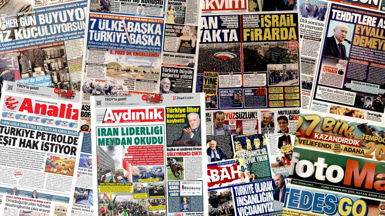 Gazete manşetleri 14 Mart Cumartesi