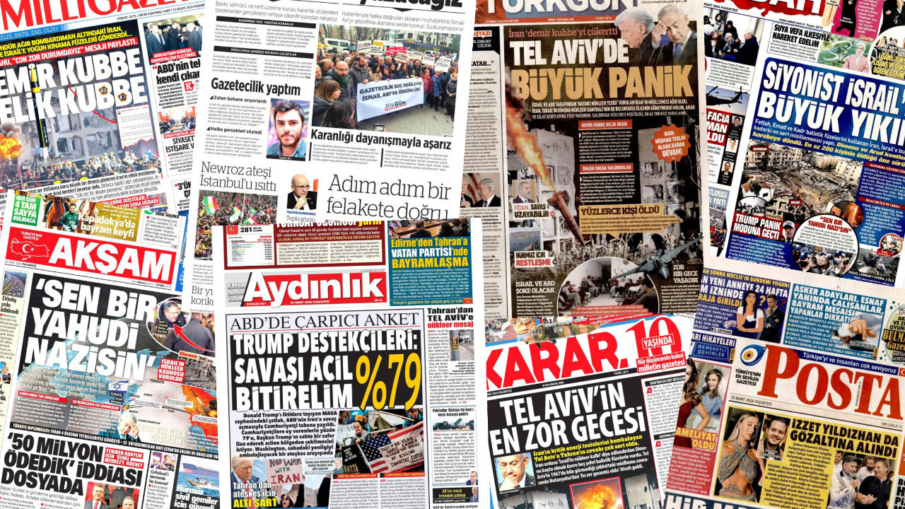 Gazete manşetleri 23 Mart Pazartesi