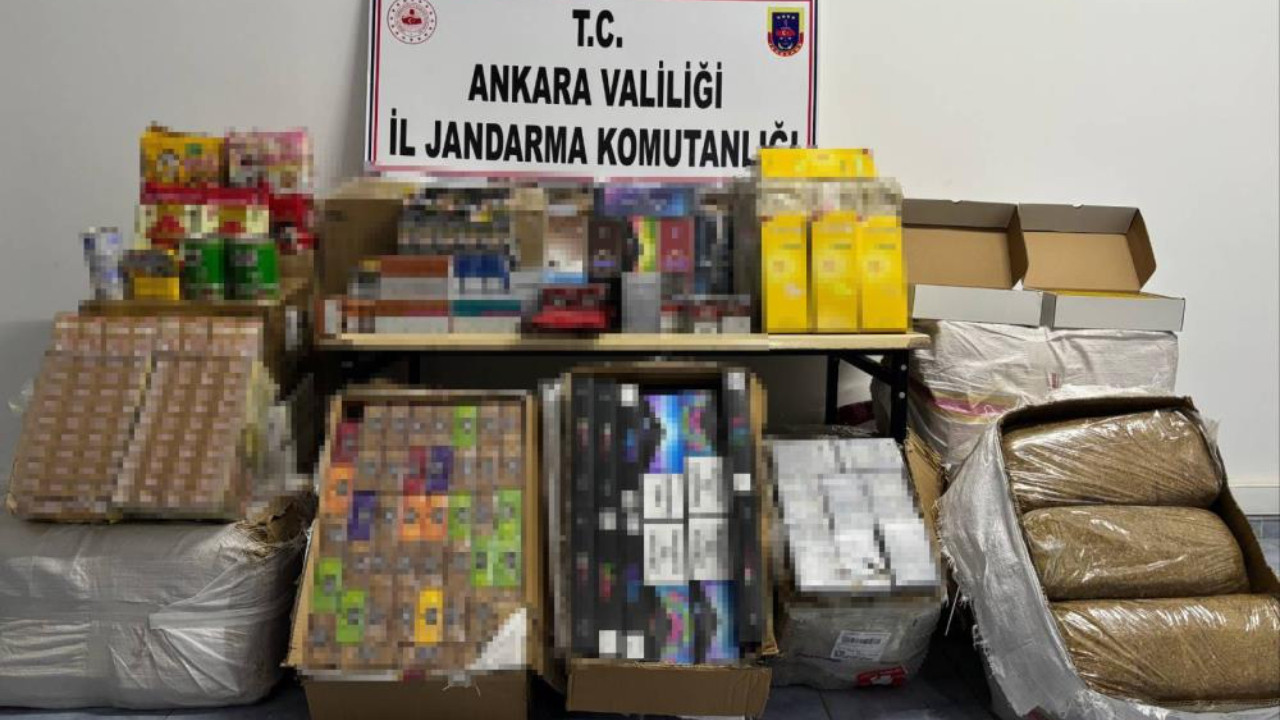 Ankara'da dev kaçakçılık operasyonu: 9,5 milyon liralık malzeme ele geçirildi