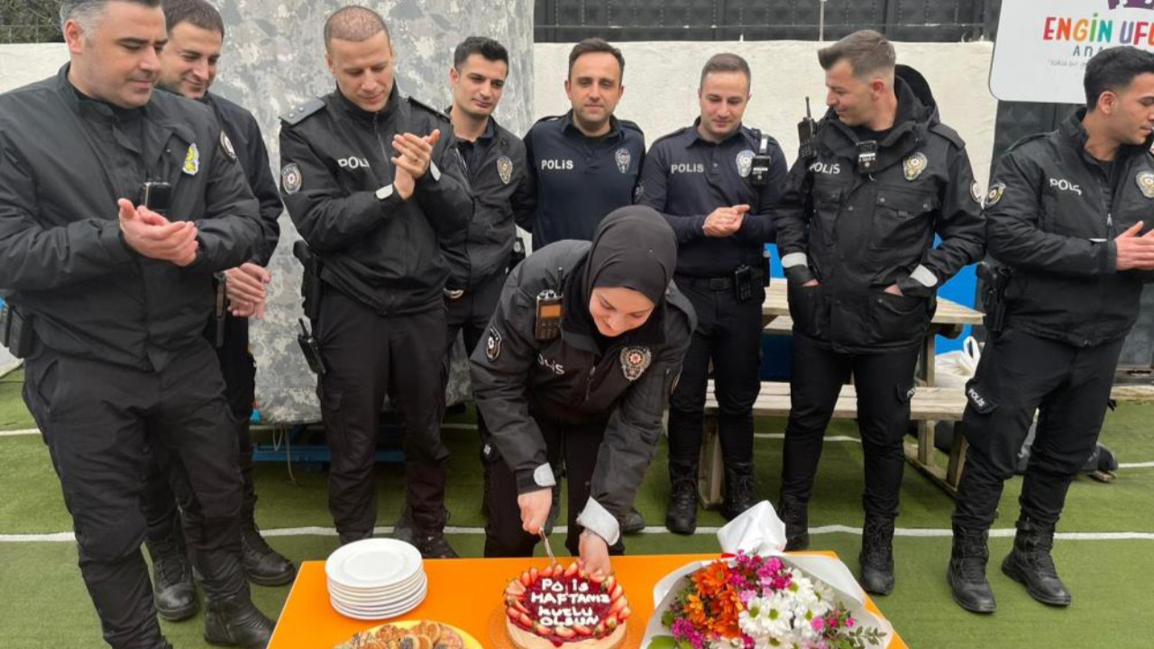 Üsküdar'da anaokulundan polislere 'silahlı baskın' ihbarıyla sürpriz kutlama
