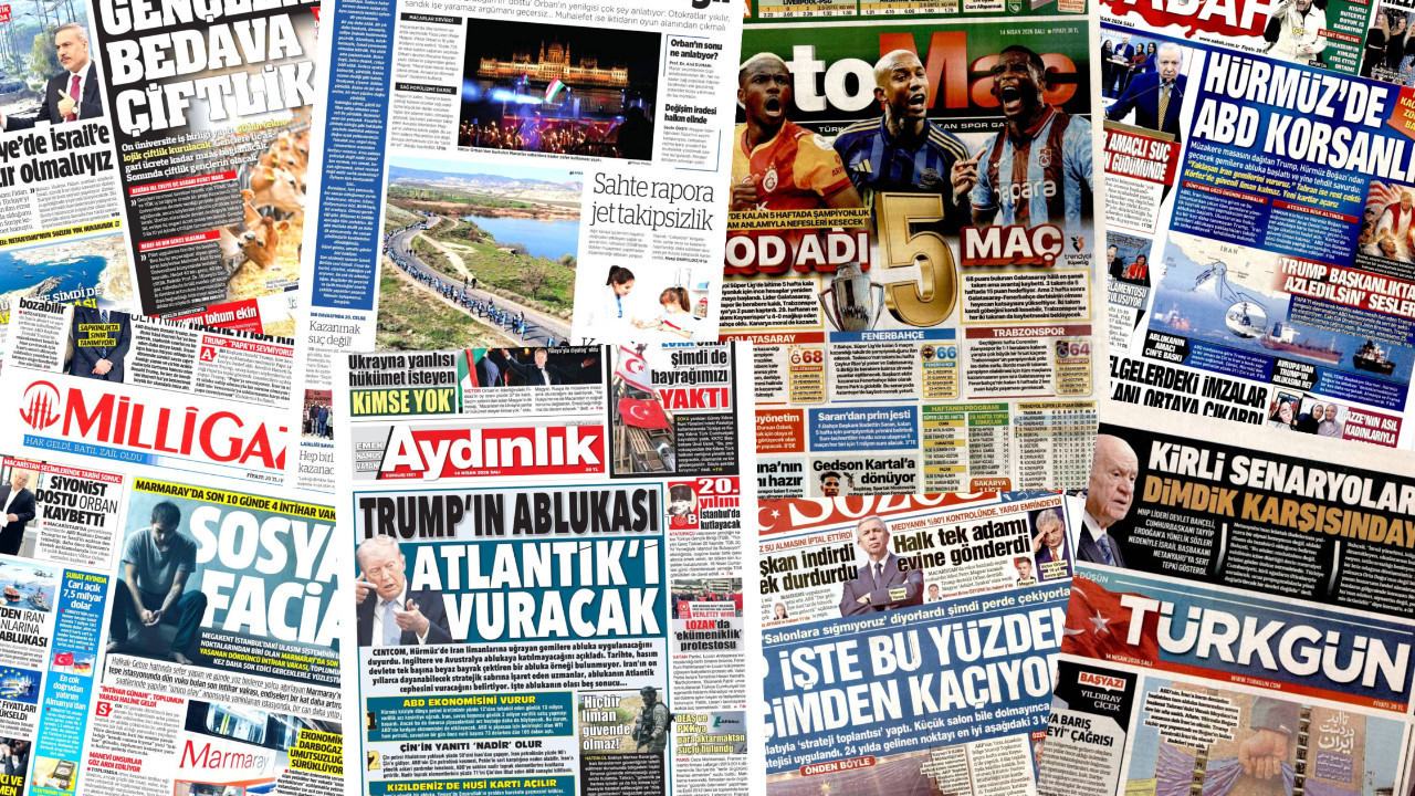 Gazete manşetleri 14 Nisan Salı