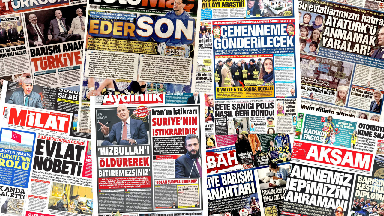 Gazete manşetleri 18 Nisan Cumartesi