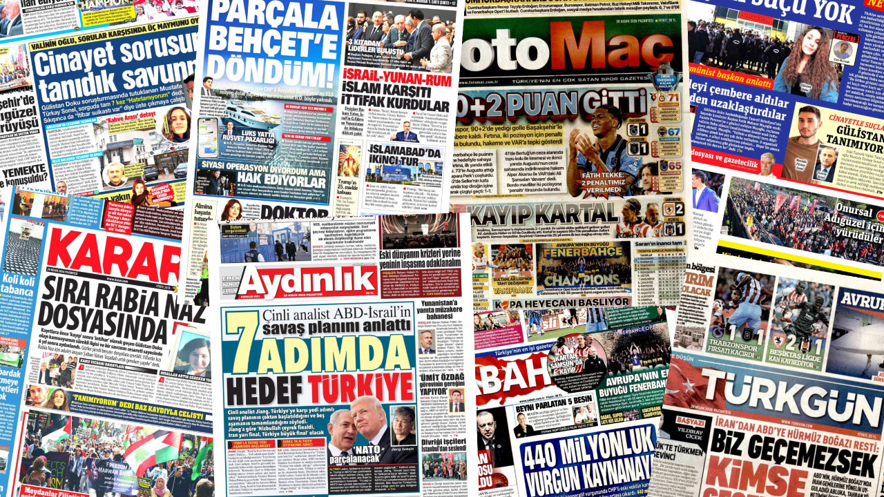 Gazete manşetleri 20 Nisan Pazartesi