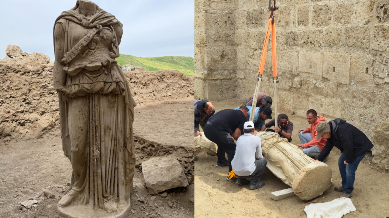 Laodikeia Antik Kenti'nde 2 metrelik Athena heykeli gün yüzüne çıkarıldı