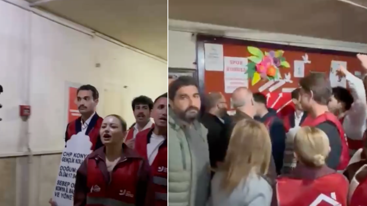 CHP Konya’da kriz: Gençlik kolları binaya mezar taşıyla bastı