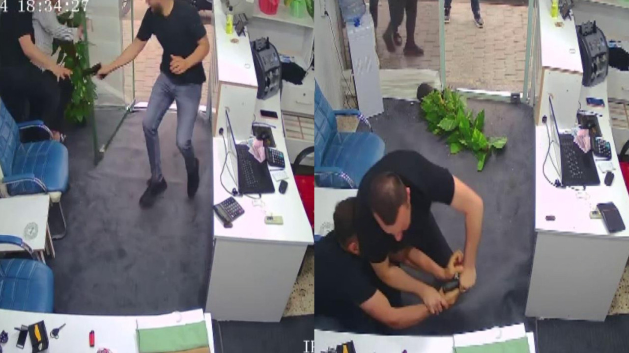 İçeri girer girmez ateş etmeye çalıştı! İş yeri sahibiyle müşterinin hamlesi faciayı önledi