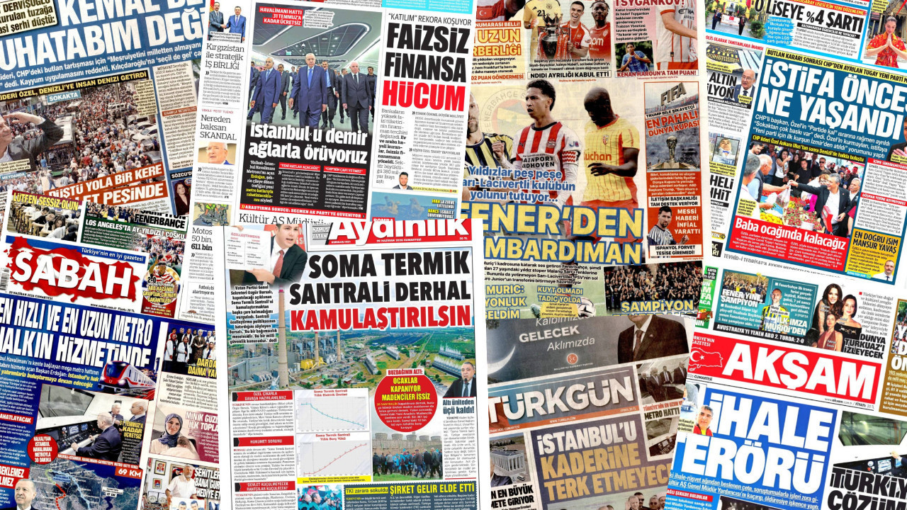 Gazete manşetleri 20 Haziran Cumartesi