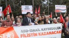 Vatan Partisi İsrail elçiliği önünde: "ABD-İsrail kaybedecek, Filistin kazanacak!"