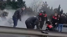 TEM Otoyolu’nda zincirleme kaza: 4’ü polis 5 kişi hastaneye kaldırıldı!