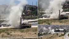 Denizli Pamukkale’de doğalgaz hattında patlama! Gökyüzünü duman sardı