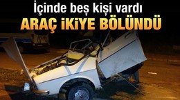 Çorum'da otomobil ikiye bölündü: 1 ölü, 4 yaralı