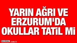 1 Mart 2019 Cuma Ağrı Hamur, Eleşkirt, Taşlıçay ve Erzurum Horasan'da yarın okullar tatil mi kar tatili