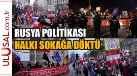 Rusya'ya uygulanan yaptırımlara karşı Viyana halkı meydanlarda
