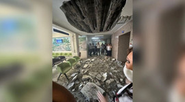 Denizli Devlet Hastanesinde tavan çöktü