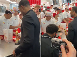 Oscar'ı kazandı, kutlamayı burgercide yaptı