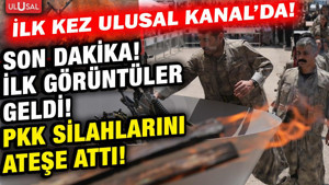 PKK silahlarını ateşe attı! O görüntüler ilk kez Ulusal Kanal'da!
