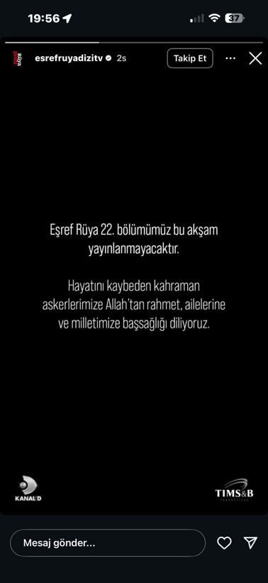 Eşref Rüya bu akşam neden yok? Eşref Rüya 22. bölüm yayınlanacak mı? Kanal D’den şehitler için yayın kararı - Resim: 6