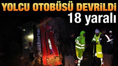 Isparta'da yolcu otobüsü devrildi: 18 yaralı