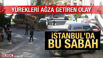İstanbul Çekmeköy'de iş makinesi caddeyi birbirine kattı