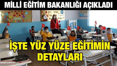 Milli Eğitim Bakanlığı açıkladı: İşte yüz yüze eğitimin detayları