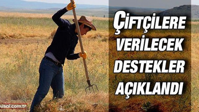 Çiftçilere verilecek destekler açıklandı
