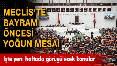 Meclis'te bayram öncesi yoğun mesai: İşte yeni haftada Meclis gündeminde olacak konular