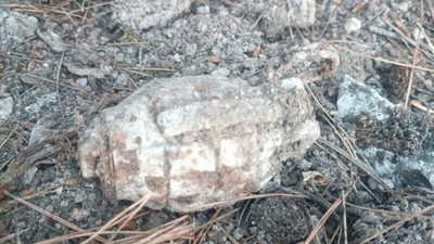 Uşak'ta patlamamış el bombası bulundu