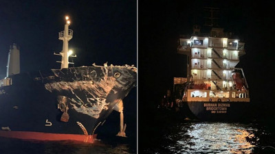 İstanbul Boğazı'nda iki gemi çarpıştı