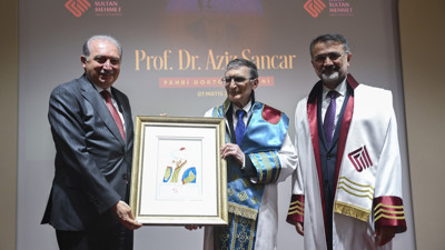 Aziz Sancar'a fahri doktora ünvanı verildi