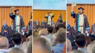 Boğaziçi'nde protesto! Mezuniyet töreninde diplomayı yırttı, gözaltına alındı