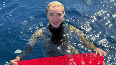 Şahika Ercümen’den Gazze için rekor dalış: 107 metreye tek nefeste