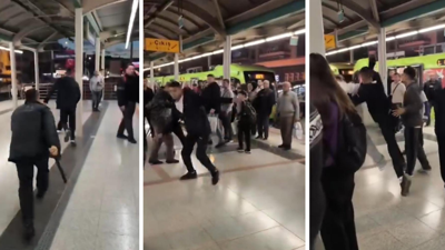 Metro istasyonunda joplu kavga! Güvenlik görevlisiyle genç birbirine girdi