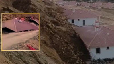 Kahramanmaraş’ta heyelan! Depremzedeler için yapılan 10 ev toprak altında kaldı